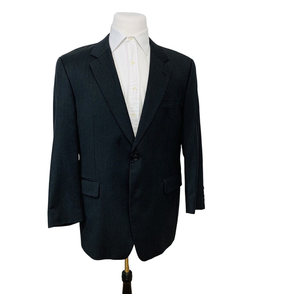Jos A Bank Signature Sport Jacket Men  44R Wool Dark Gray 2 Button Classic  Work